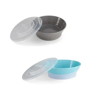 Twistshake 2 Pack Baby Bowl 6M+ | BPA-Free Feeding Plate with Airtight Lid