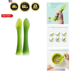 100% Silicone Soft-Tip Training Spoon for Baby Led Weaning 2pack