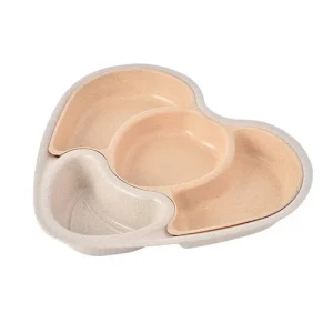 Baby Divided Plate for Toddlers, Beige Yellow, BPA-Free Plastic, 23x29cm